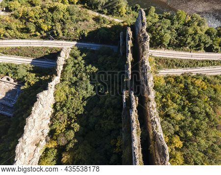 Aerial View Of Rock Formations Ritlite At Iskar River Gorge, Balkan Mountains, Bulgaria