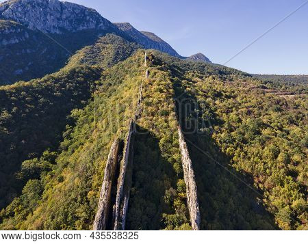 Aerial View Of Rock Formations Ritlite At Iskar River Gorge, Balkan Mountains, Bulgaria