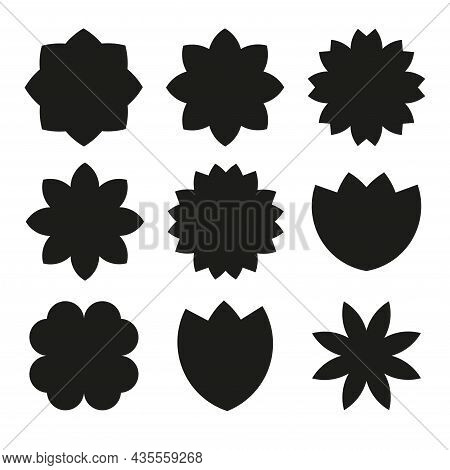Icons Set Of Flower Symbols Pictograms Vector