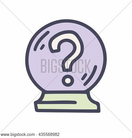 Crystal Ball Answers Color Vector Doodle Simple Icon