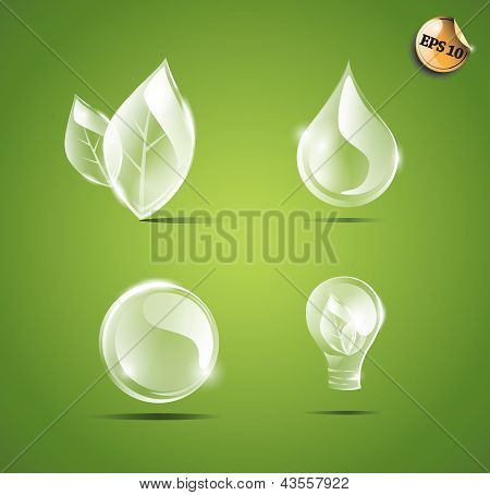 Transparenta ikoner set