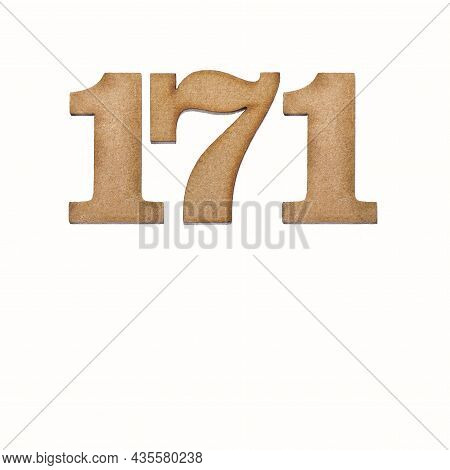 Number 171 - Piece Of Wood Isolated On White Background