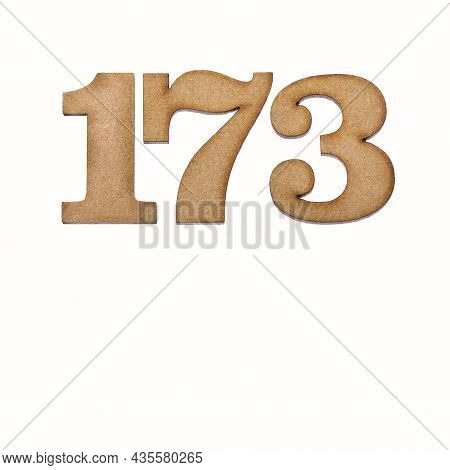 Number 173 - Piece Of Wood Isolated On White Background