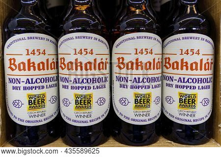 Volzhsky, Russia-september 21, 2021: Bakalar Nealko Is A Non-alcoholic Beer. Brewery In Rakovnik Piv