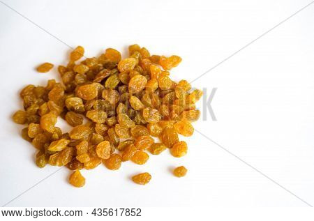 Raisins On White Background, Isolated Raisin, Indian Kishmish.