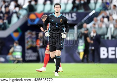 Torino, Italy. 7 October. Thibaut Courtois Of Belgium  Looks On During The Uefa Nations League Semi-