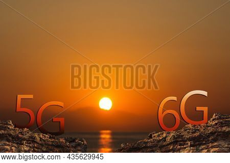 5g And 6g Mobile Network Data Transmission Technology. Global Connectivity And High Speed.