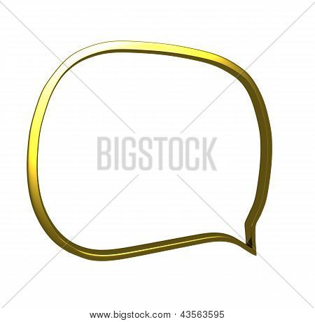 3D Golden Speech Bubble