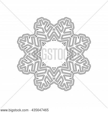 Snowflake Coloring On A White Background. Vector.