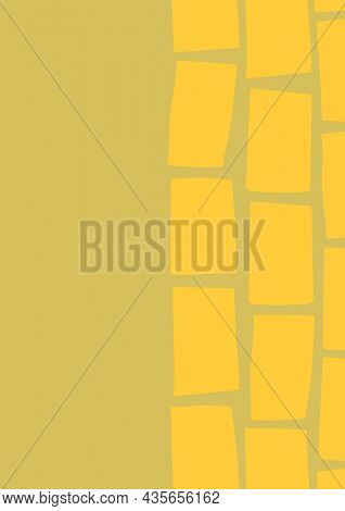 Yellow blocks pattern background in ditalini pasta shape