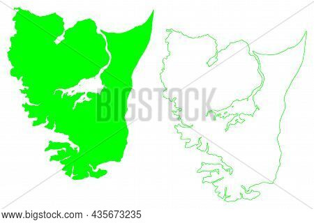 Graham Island (canada, British Columbia Province, North America, Haida Gwaii Archipelago) Map Vector
