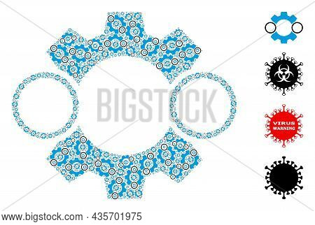 Vector Nanobot Fractal Is Created With Randomized Fractal Nanobot Pictograms. Fractal Combination Fo