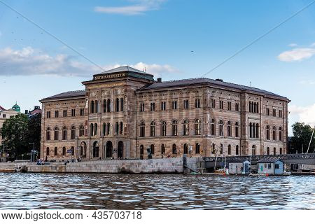 Stockholm, Sweden - August 9, 2019: National Museum Or Nationalmuseum. Exterior View From The Sea