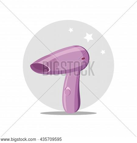 Blow Dry Isolated Illustration. Blow Dry Flat Icon On White Background. Blow Dry Clipart.
