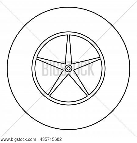 Sheave Pulley For Engine Washing Machine Crosshead Icon In Circle Round Black Color Vector Illustrat