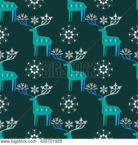 Merry Christmas  Winter Floral  Holiday Art Background. Hand Drawn Christmas  Seamless Pattern  With