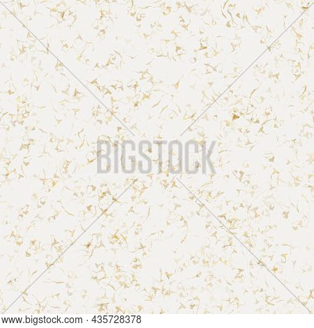 Handmade White Gold Metallic Rice Sprinkles Paper Texture. Seamless Washi Sheet Background. Sparkle 