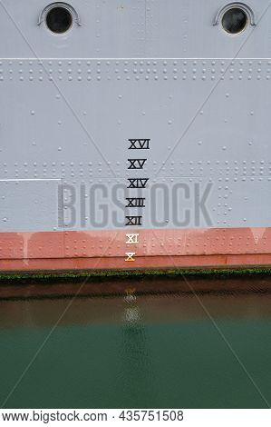 Plimsoll Line Or Load Line On The Side Hull Of A Ship