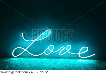 Blue Neon Sign Love. Trendy Style. Neon Sign. Custom Neon. Home Decor.