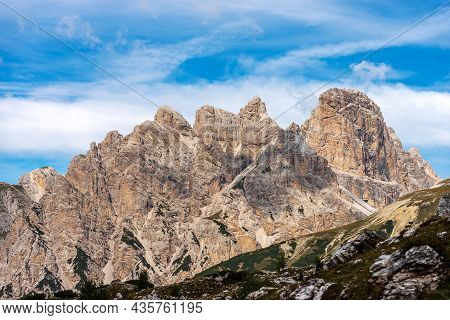 Mountain Peak Of Croda Dei Rondoi Or Schwalbenkofel Of The Mountain Range Of The Rondoi-baranci And 