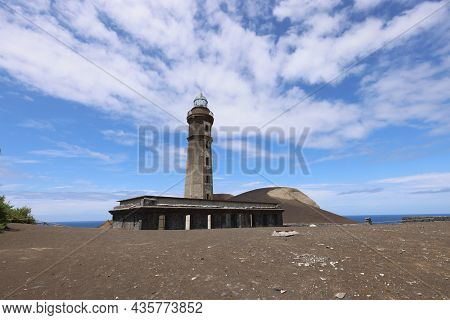 The Lighthouse Of Punta Capelinhos, Faial Island, Azores. High Quality Photo
