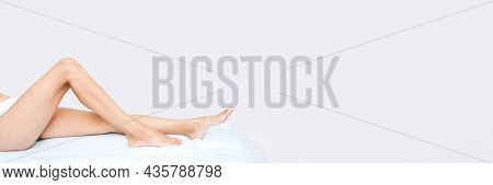 Beauty Leg Skin. Doctor Spa Salon. Woman Wax Result. Healthcare Epication After. Aestethic Treatment