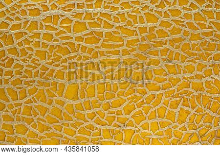 Texture Melon Yellow Background Fruit Delicious And Juicy Closeup