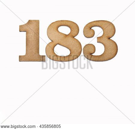 Number 183 - Piece Of Wood Isolated On White Background