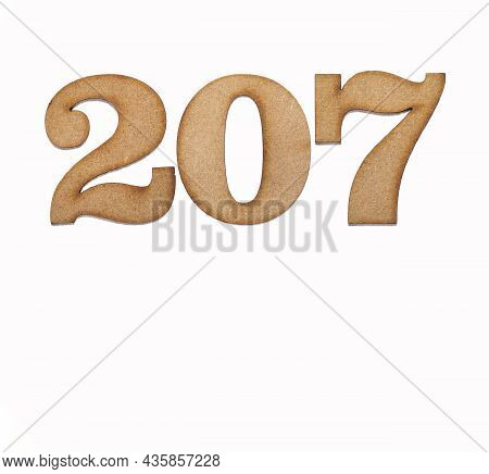 Number 207 - Piece Of Wood Isolated On White Background