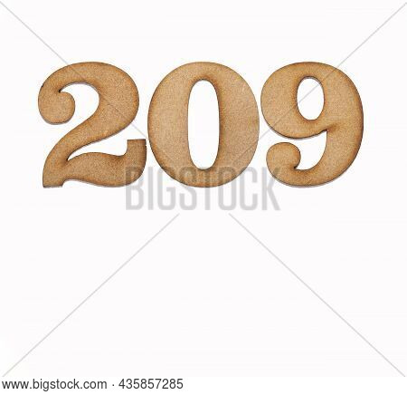 Number 209 - Piece Of Wood Isolated On White Background