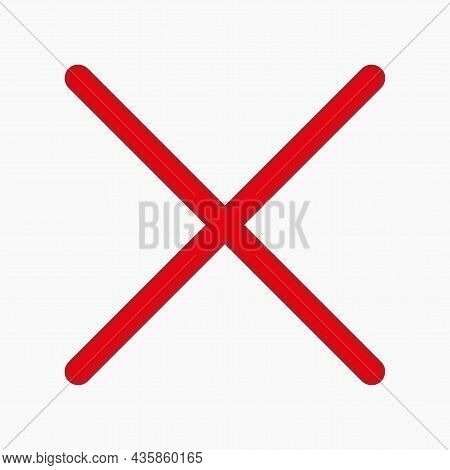 Red Cross Icon. Simple Flat Sign. Mark Symbol. Isolated Drawing. Business Concept. Vector Illustrati
