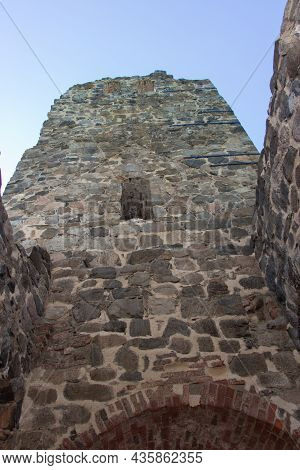 Sweden, Sigtuna - May 31 2019: Detailed View Of Saint Olof Church Ruins On May 31 2019 In Sigtuna, S