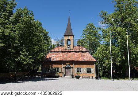 Sweden, Sigtuna - May 31 2019: Exterior View Of Sigtuna Town Hall In A Sunny Day On May 31 2019 In S