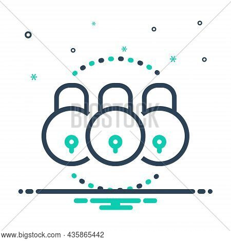 Mix Icon For Locks Lockage Lock-on Latch Secure Closed Privacy Keyhole