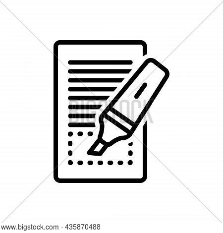 Black Line Icon For Highlighted Displayed Marker Blogger Highlight Ink Underline Underscore