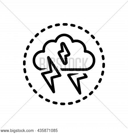 Black Line Icon For Storm Tempest Squall Hurricane Climate Forecast Thunder Danger
