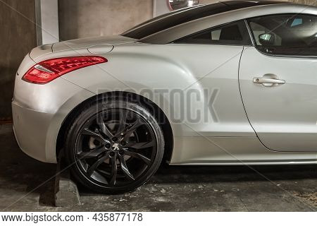 Bangkok, Thailand - 31 Aug 2021 : Close-up Of White Peugeot Rcz Sports Car Parked In The Parking Lot