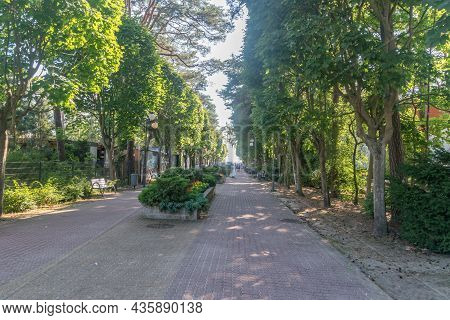 Jurata, Poland - July 20, 2021: Main Promenade In Jurata At Summer Time. Jurata Is A Popular Polish 