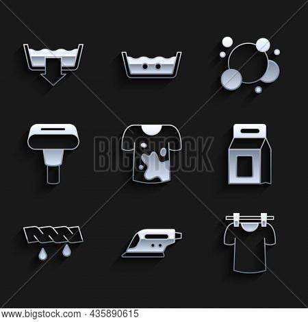 Set Dirty T-shirt, Electric Iron, Drying Clothes, Laundry Detergent, Squeeze, Garment Steamer, Soap 