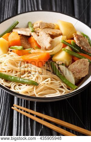 Nikujaga Or Meat And Potatoes Is An Easy Comforting Japanese Stew Made With Pork, Potatoes And Carro
