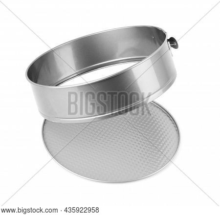 Steel Baking Springform Pan Isolated On White