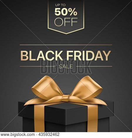 Black Friday Discount Card With Gift Box.