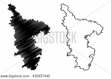 Kolhapur District (maharashtra State, Pune Division, Republic Of India) Map Vector Illustration, Scr