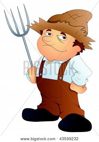 Landbouwer - Cartoon karakter - vectorillustratie