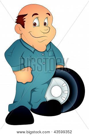 Automobile Engineer - Cartoon Character - Vector Illustration