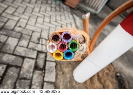 Fiber Optic Cables Look Out Of The Earth