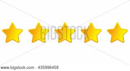Five Golden Stars Set. Communication Concept. Winner Award Sign. Site Design Element. Vector Illustr
