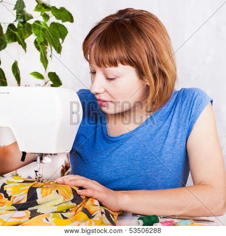 Working from home, a tailor at work.