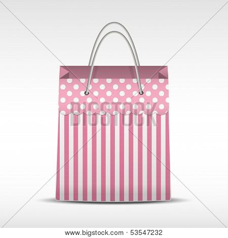 Vintage shopping bag in stripes texture