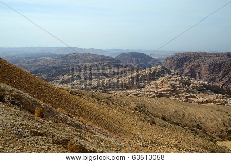 Low Mountains  Sinai Desert In Jordan